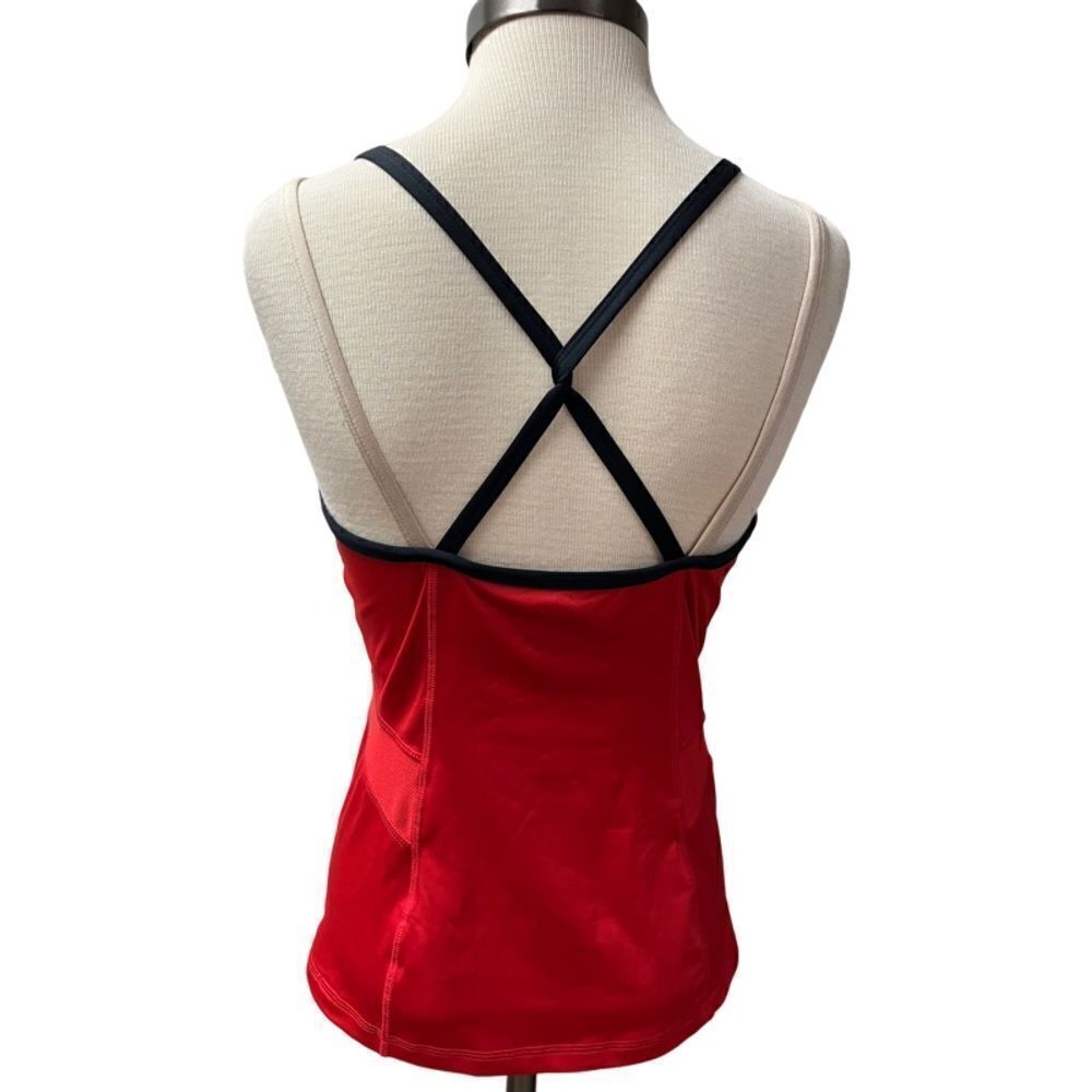 K-SWISS Activewear Tennis Tank Women’s SZ Small Red Criss-cross Back Bra Shelf - Picture 9 of 11